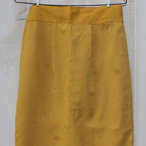 Vintage Mustard Yellow Pencil Skirt Mid Century